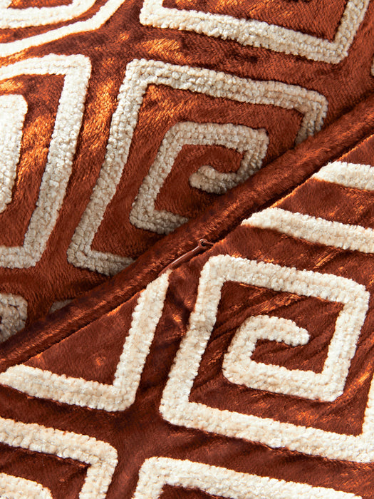 Velvet Cushion Cover Solenne with Chenille Embroidery