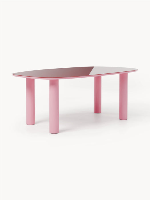 Beni Organic Dining Table with Glass Top, 200 x 110 cm