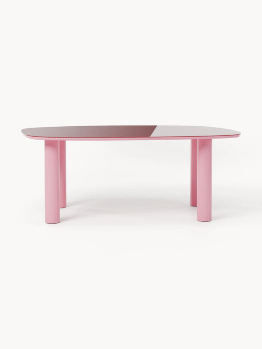 Beni Organic Dining Table with Glass Top, 200 x 110 cm