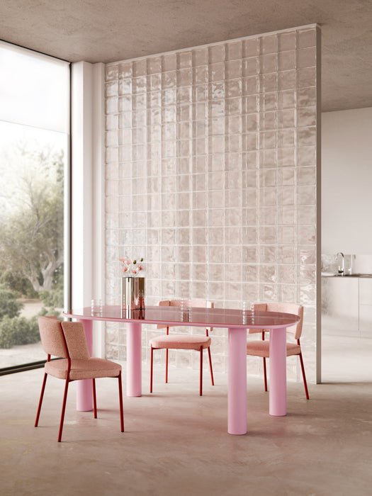 Organic Dining Table Beni with Glass Top 200x110 cm