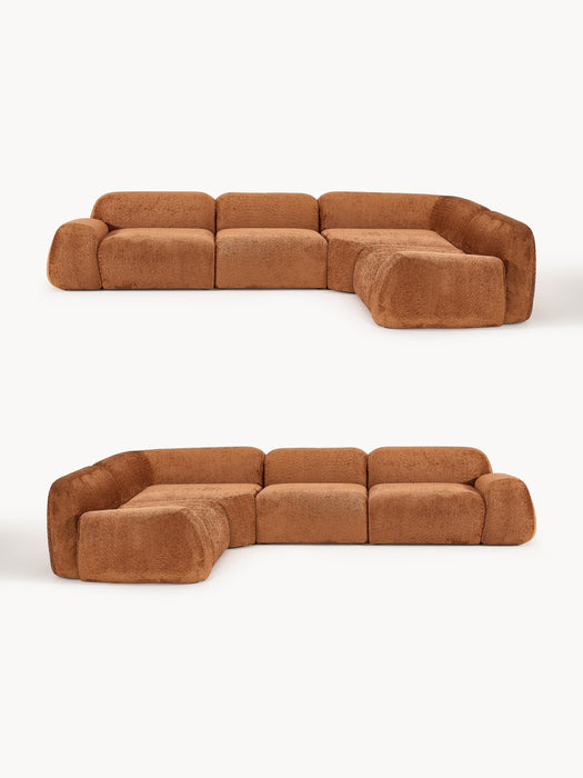 Modular Teddy Boucl Corner Sofa Wolke 4-seater