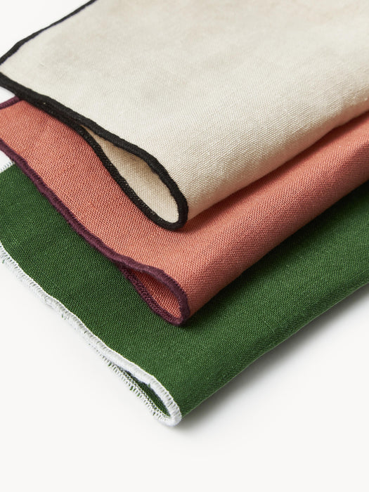 Embroidered Linen Cocktail Napkins Cosmo Set of 4