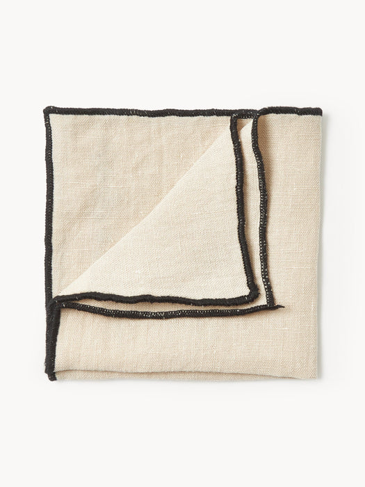 Embroidered Linen Cocktail Napkins Cosmo Set of 4