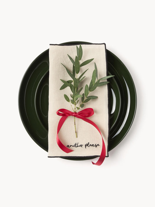 Embroidered Linen Cocktail Napkins Cosmo Set of 4
