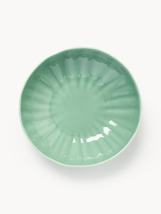 Porcelain Soup Plates Sali with Embossed Pattern Set of 4