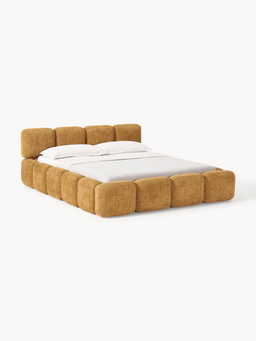 Upholstered Teddy Boucl Bed Tayla with Storage Space