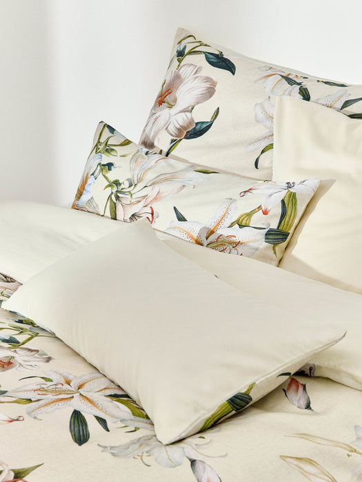 Flori Cotton Sateen Duvet Cover with Floral Print