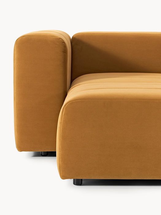 Modular Velvet Sofa Lena 4-seater with Ottoman leftright