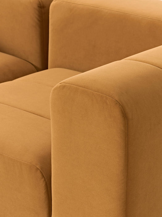 Modular Velvet Sofa Lena 4-seater with Ottoman leftright