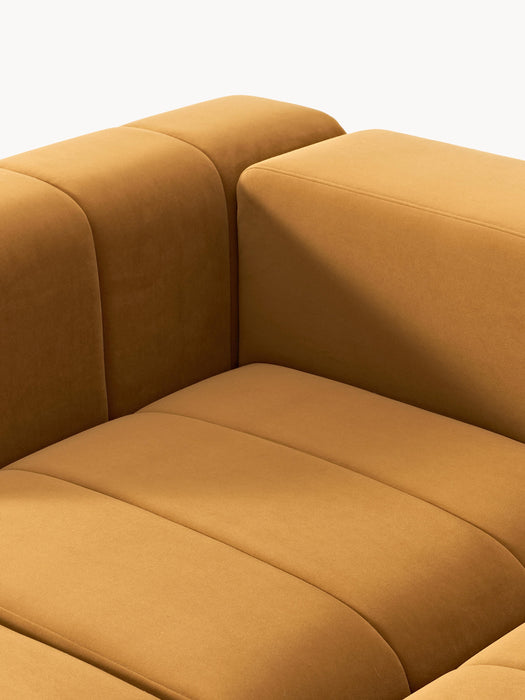 Modular Velvet Sofa Lena 4-seater with Ottoman leftright