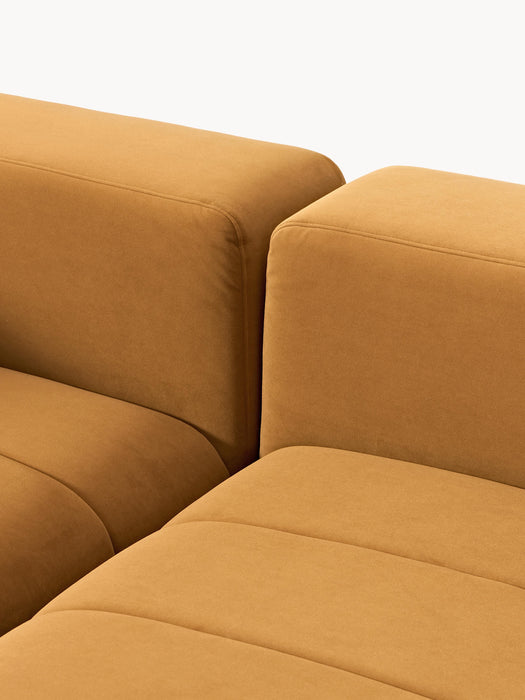 Modular Velvet Sofa Lena 4-seater with Ottoman leftright