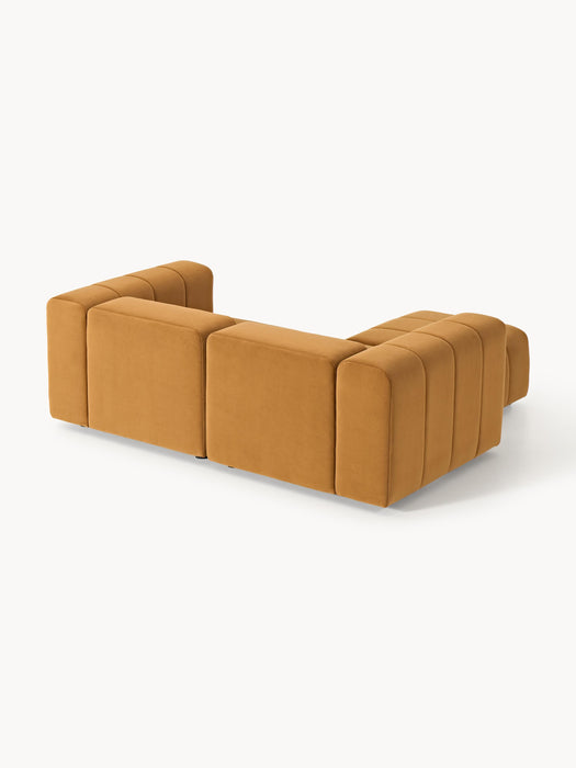 Modular Velvet Sofa Lena 2-seater with Ottoman leftright