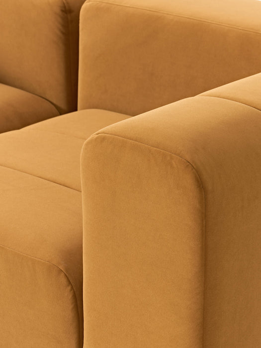 Modular Velvet Sofa Lena 2-seater with Ottoman leftright