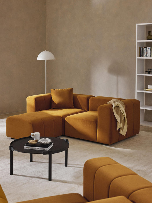 Modular Velvet Sofa Lena 2-seater with Ottoman leftright