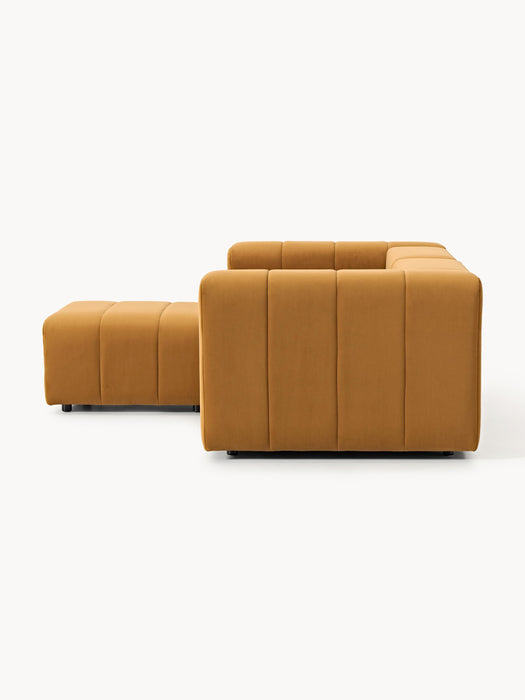 Modular Velvet Sofa Lena 2-seater with Ottoman leftright