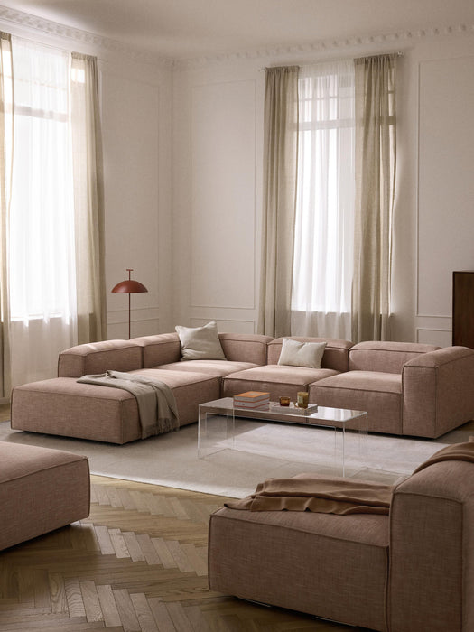 Lennon Linen Blend Modular Corner Sofa (4-seater)