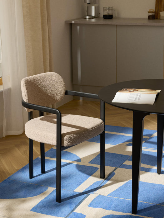 Upholstered Boucl Dining Chair Adrien with Armrests