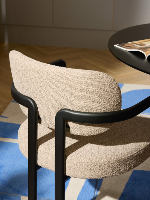 Upholstered Boucl Dining Chair Adrien with Armrests
