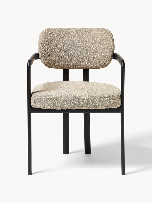 Upholstered Boucl Dining Chair Adrien with Armrests