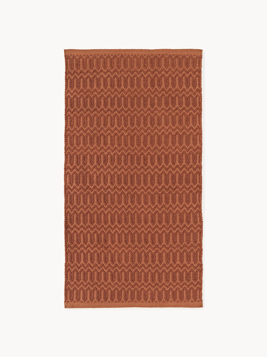 Hand-Woven Indoor & Outdoor Rug Rune with Geometric Pattern