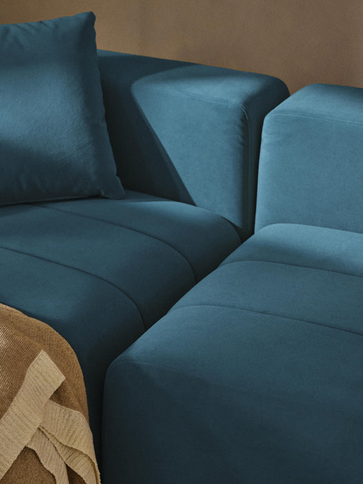 Modular Velvet Sofa Lena 2-seater with Ottoman leftright