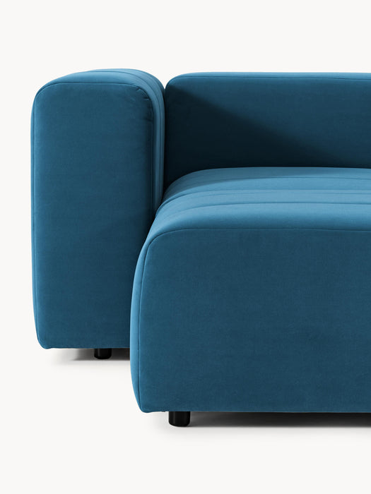 Modular Velvet Sofa Lena 2-seater with Ottoman leftright