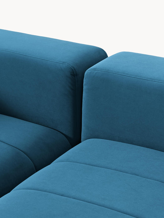 Modular Velvet Sofa Lena 2-seater with Ottoman leftright