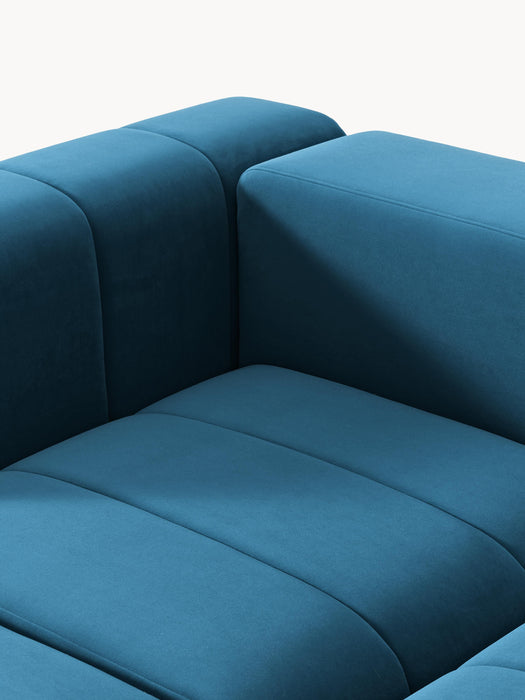 Modular Velvet Sofa Lena 2-seater with Ottoman leftright