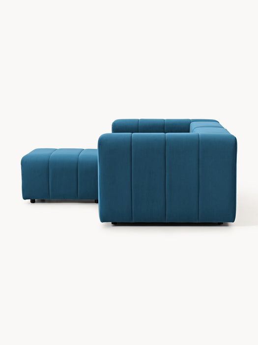 Modular Velvet Sofa Lena 2-seater with Ottoman leftright