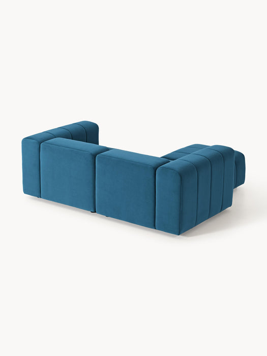 Modular Velvet Sofa Lena 2-seater with Ottoman leftright