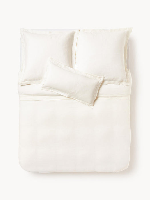Linna Linen Duvet Cover with Oxford Border