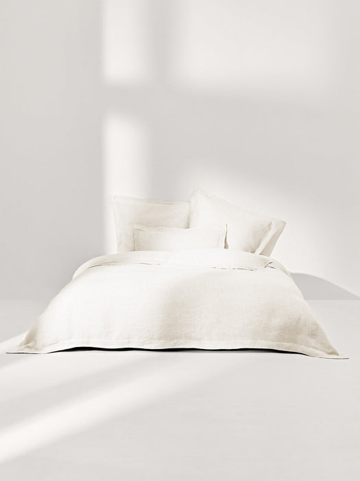Linna Linen Duvet Cover with Oxford Border