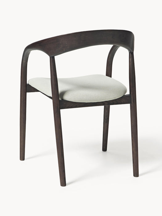 Ash Wood Dining Chair Camille with Seat Cushion