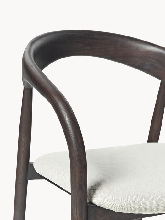 Ash Wood Dining Chair Camille with Seat Cushion