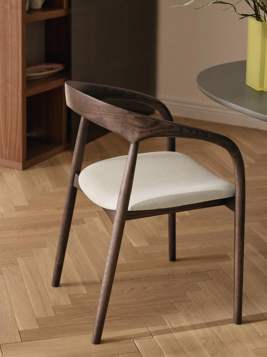Ash Wood Dining Chair Camille with Seat Cushion