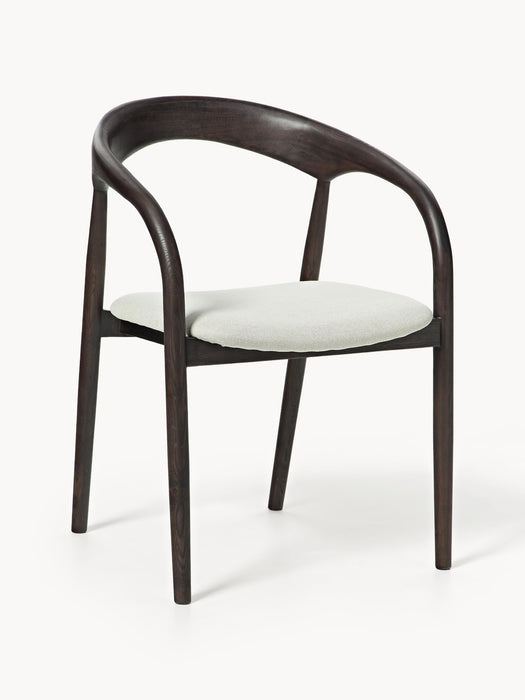 Ash Wood Dining Chair Camille with Seat Cushion