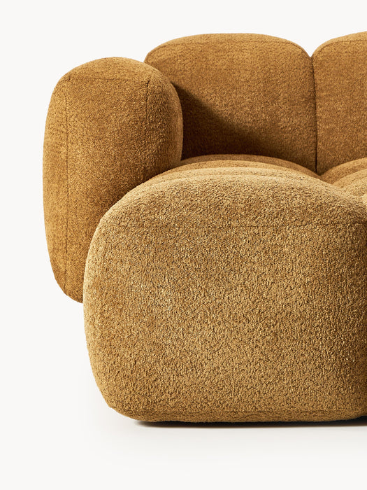 Modular Teddy-Boucl Sofa Tayla 2-seater with Ottoman leftright