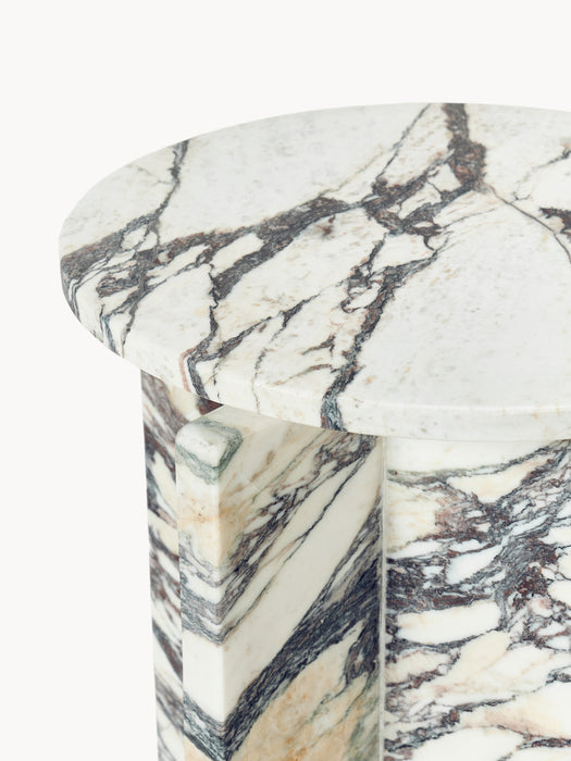 Round Calacatta Viola Marble Side Table Marisa