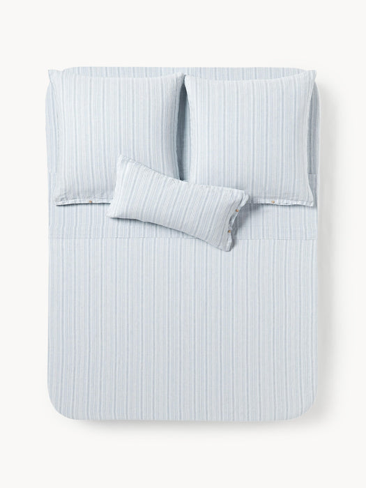 Washed Linen Bed Sheet Telma with Stripes