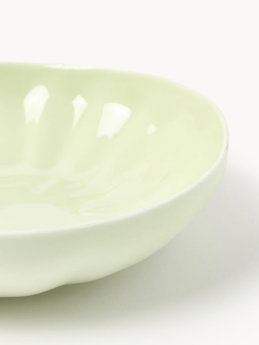 Porcelain Soup Plates Sali with Embossed Pattern Set of 4