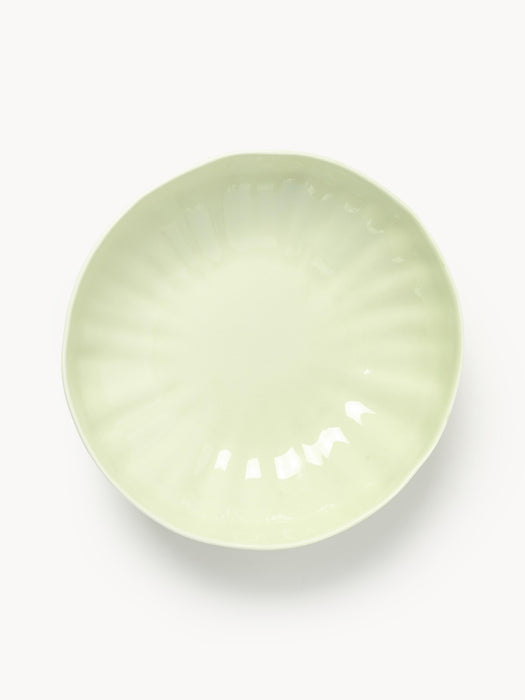 Porcelain Soup Plates Sali with Embossed Pattern Set of 4