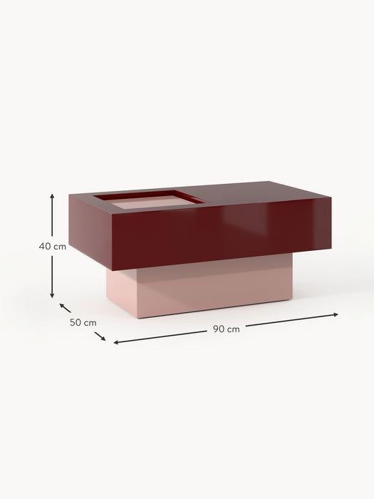 Rectangular Coffee Table Alessa with Storage Space