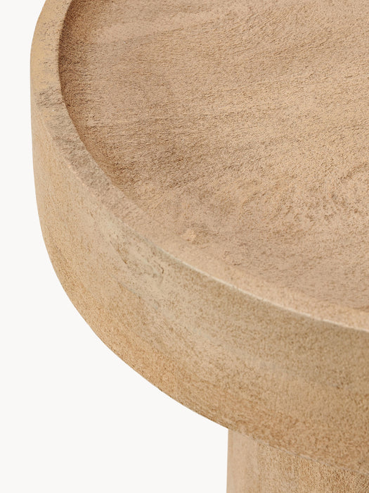 Round Mango Wood Side Table Benno