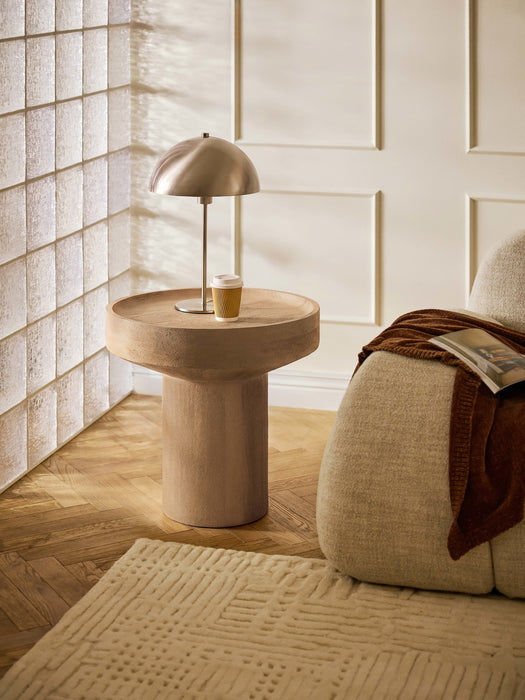 Round Mango Wood Side Table Benno