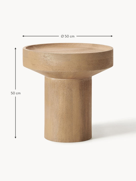 Round Mango Wood Side Table Benno
