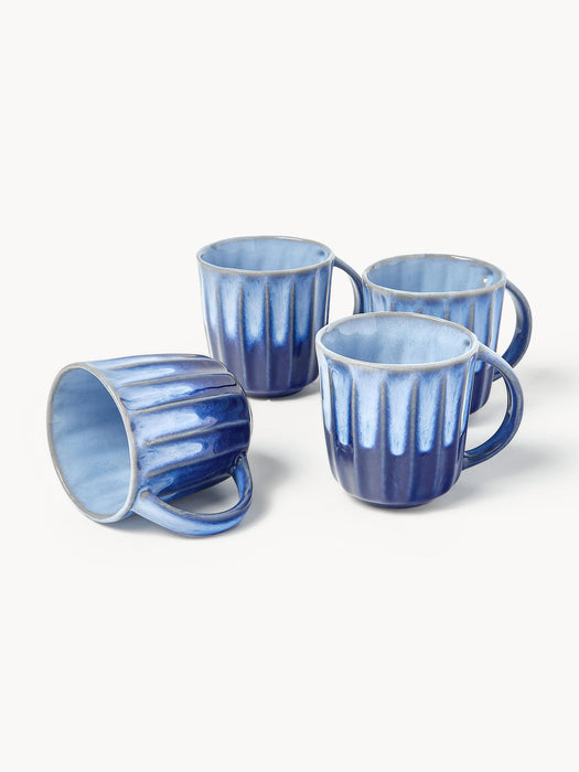 Vinci Handmade Mugs with Reactive Glaze, Set of 4