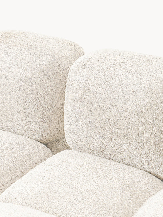 Modular Teddy-Boucl Sofa Tayla 2-seater with Ottoman leftright
