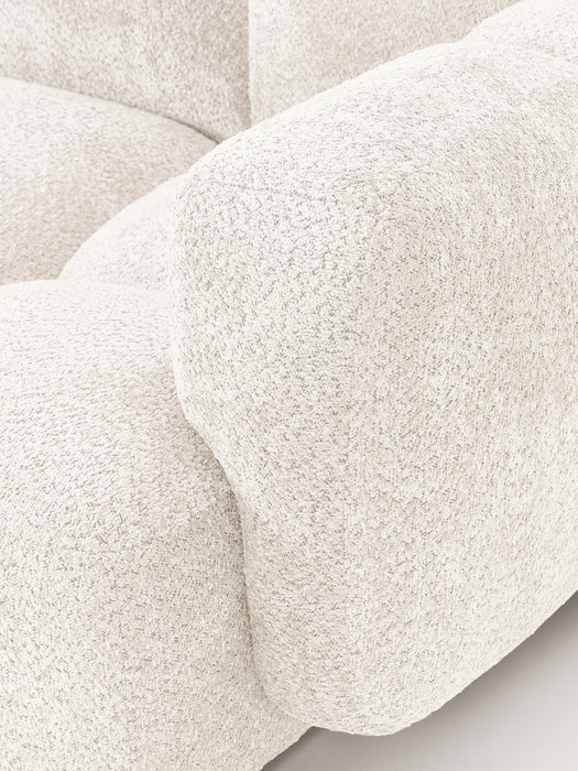 Modular Teddy-Boucl Sofa Tayla 2-seater with Ottoman leftright
