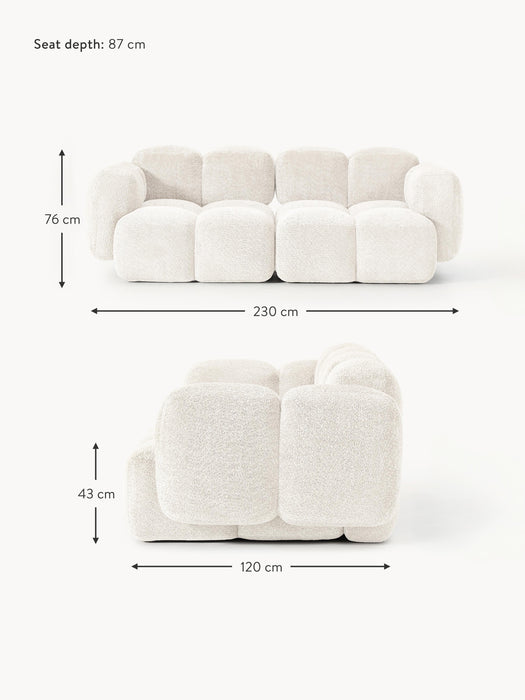 Modular Teddy-Boucl Sofa Tayla 2-seater
