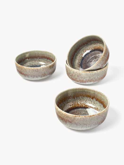 Danza Handmade Bowls with Reactive Glaze, Set of 4
